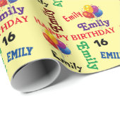 ハッピーバースデー名前をカスタムする&エイジガールズアンドボーイズ ラッピングペーパー (ロールコーナー)