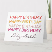 ハッピーバースデー名前をカスタムする  カード (正面)