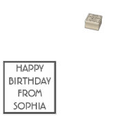 ハッピーバースデー名前をカスタムする ラバースタンプ (押印)