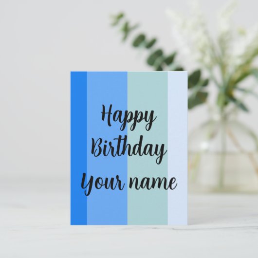 ハッピーバースデー名前テンプレート ポストカード (スタンド正面)