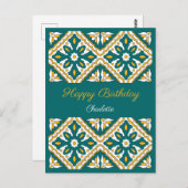 ハッピーバースデー名💛💚美しいモロッコ ポストカード (正面/裏面)