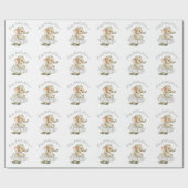 ハッピーバースデー名象パーソナライズされた ラッピングペーパー (フラット)