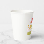 ハッピーバースデー名門私立校風のよくはしゃぐシンプルおもしろいあいさつ 紙コップ (右)