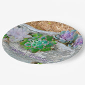 ハッピーバースデー吸汁液オン流木 ペーパープレート (アングル)