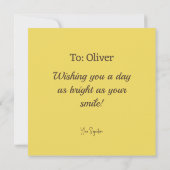 ハッピーバースデー吹き出しのグリーティングカード (裏面)