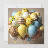 ハッピーバースデー吹き出しのグリーティングカード (正面)