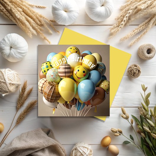 ハッピーバースデー吹き出しのグリーティングカード