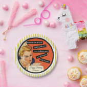 ハッピーバースデー吹アウトキャンドルヴィンテージおもしろい ペーパープレート (パーティー)