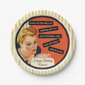 ハッピーバースデー吹アウトキャンドルヴィンテージおもしろい ペーパープレート (正面)