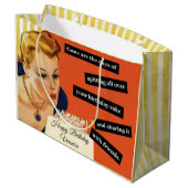 ハッピーバースデー吹アウトキャンドルヴィンテージおもしろい ラージペーパーバッグ (裏面アングル)