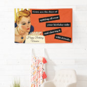 ハッピーバースデー吹アウトキャンドルヴィンテージおもしろい 横断幕 (インサイチュ)