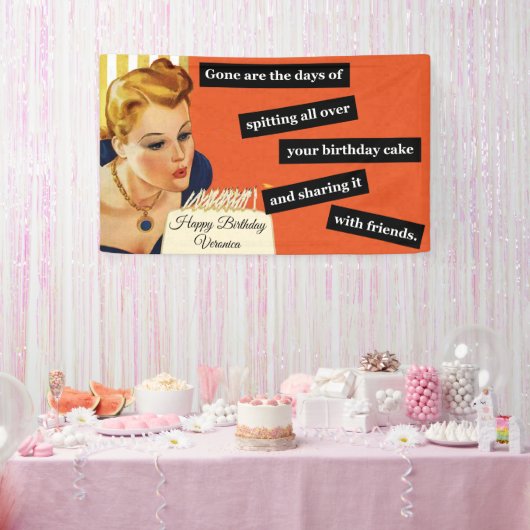 ハッピーバースデー吹アウトキャンドルヴィンテージおもしろい 横断幕 (パーティー)