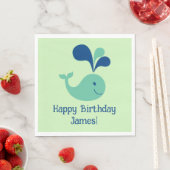 ハッピーバースデー噴出鯨パーティーナプキン スタンダードランチョンナプキン (インサイチュ)