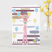 ハッピーバースデー回路スタイル カード (黄色い花)