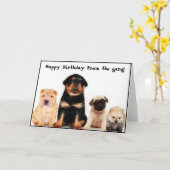 ハッピーバースデー型枠ザ集団パピースグリーティングカード カード (黄色い花)