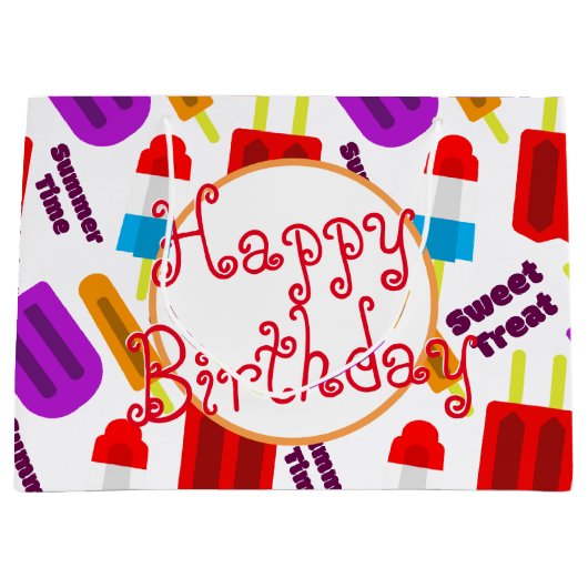 ハッピーバースデー夏期凍っていバー ラージペーパーバッグ (正面)