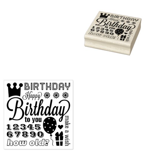 ハッピーバースデー多くの方法ラバーアートスタンプ ラバースタンプ (押印)