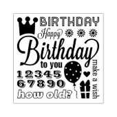 ハッピーバースデー多くの方法ラバーアートスタンプ ラバースタンプ (インプリント)