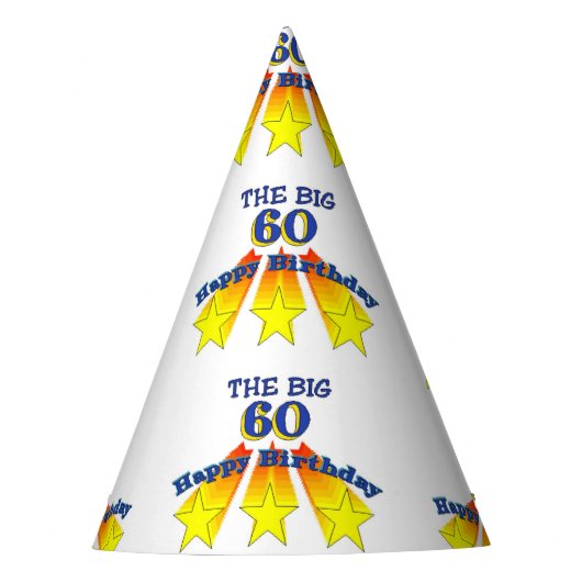 ハッピーバースデー大きい60 パーティーハット (正面)
