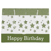 ハッピーバースデー大きな緑と白の抱き枕 ラージペーパーバッグ (正面)