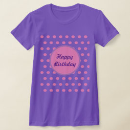 ハッピーバースデー大人のTシャツ(紫とピンク) Tシャツ