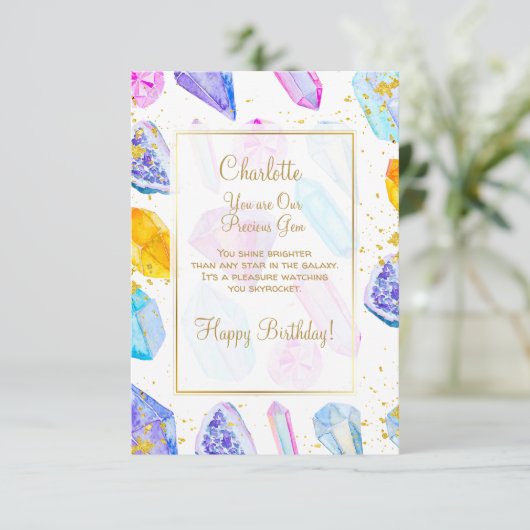 ハッピーバースデー大切宝石の結晶 カード (スタンド正面)