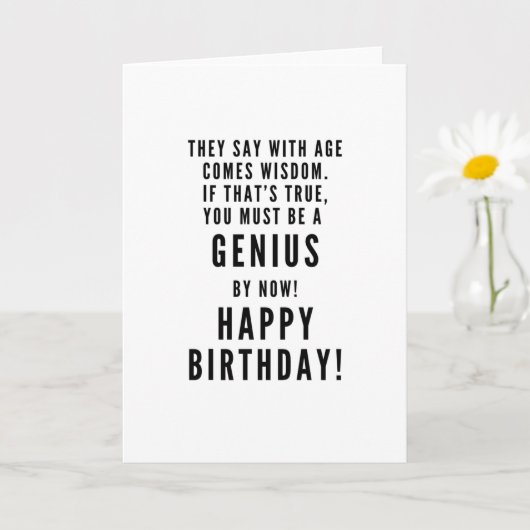 ハッピーバースデー天才皮肉おもしろい カード (小さな植物)