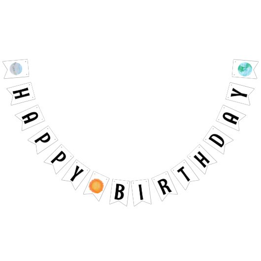 ハッピーバースデー太陽と惑星のバンティング バンティングフラッグ (全)