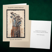 ハッピーバースデー夫ゴルフバッグ誕生日カード カード