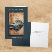 ハッピーバースデー夫ヴィンテージカーグリーティング カード