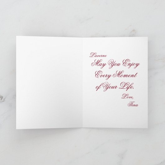 ハッピーバースデー女エレガント性マドラズパーソナライズ カード (内部)