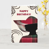 ハッピーバースデー女エレガント性マドラズパーソナライズ カード (黄色い花)