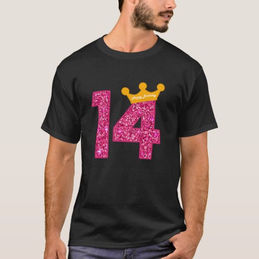 ハッピーバースデー女子14位パーティー14歳Bday Tシャツ (正面)