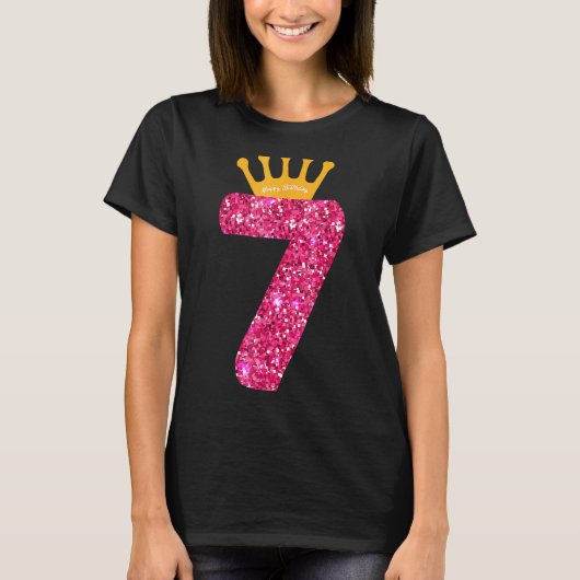 ハッピーバースデー女子7位パーティー7歳Bday Tシャツ (正面)