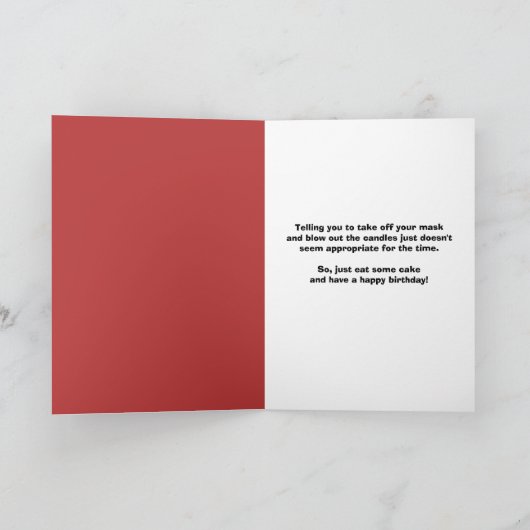 ハッピーバースデー女性のコロナウイルス顔マスク シーズンカード (内部)