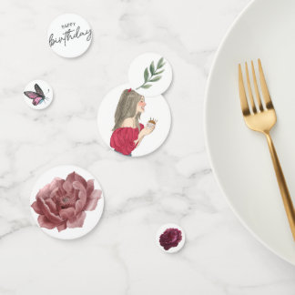 ハッピーバースデー女 コンフェッティ