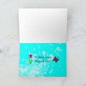 ハッピーバースデー妖精とユニコーンパーソナライズされた カード (内部)