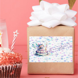 ハッピーバースデー妖精01 長方形シール