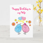 ハッピーバースデー妻 カード (黄色い花)