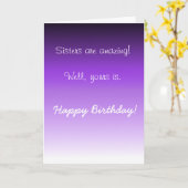 ハッピーバースデー姉妹アメージングユーモアおもしろい カード (黄色い花)