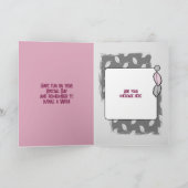 ハッピーバースデー姉妹フォトグレーピンク カード (内部)