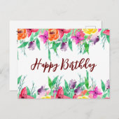 ハッピーバースデー姪フローラデザイン ポストカード (正面/裏面)