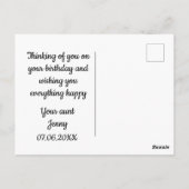 ハッピーバースデー姪フローラデザイン ポストカード (裏面)