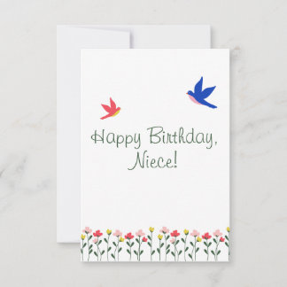 ハッピーバースデー姪ミニマル簡易型カード サンキューカード