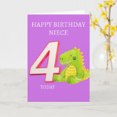 ハッピーバースデー姪 – 4今日 カード (黄色い花)