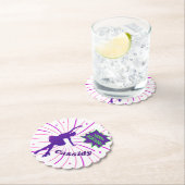 ハッピーバースデー姿スケートで滑る パーソナライズされた ペーパーコースター (インサイチュ)