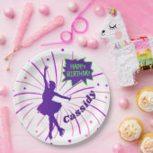 ハッピーバースデー姿スケートで滑る パーソナライズされた ペーパープレート (パーティー)