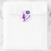 ハッピーバースデー姿スケートで滑る パーソナライズされた ラウンドシール (バッグ)