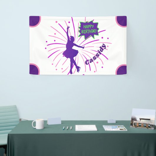 ハッピーバースデー姿スケートで滑る パーソナライズされた 横断幕 (トレードショー)