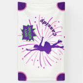 ハッピーバースデー姿スケートで滑る パーソナライズされた 横断幕 (縦)